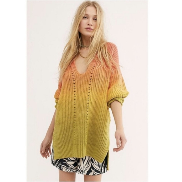 Free People Come Together Ombre Tunic Sweater S - Picture 1 of 15